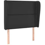 vidaXL Kopfteil mit Ohren Schwarz 103x23x118/128 cm Kunstleder