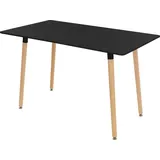 ML-Design Esstisch Schwarz aus Holz, 120x70x74,5 cm, Rechteckiger Esszimmertisch für 4-6 Personen, Skandinavisch Küchentisch -