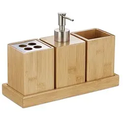 relaxdays Badaccessoires-Set braun