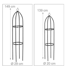 Relaxdays Rankturm 2er Set 149 x 29 cm Schwarz