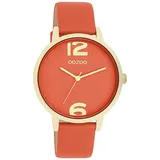 Oozoo Damenuhr C11341 IP-Gold Lederband Orange 38 mm - Orange