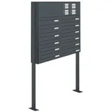 AL Briefkastensysteme Durchwurfbriefkasten 12 Fach Anthrazitgrau