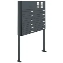 AL Briefkastensysteme Durchwurfbriefkasten 12 Fach Anthrazitgrau