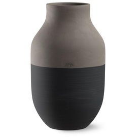 HAK Kähler Kähler Omaggio Circulare Vase aus Restmaterialien früherer Produktionen, recycelt, in der Farbe: Anthrazit Grau, Höhe: 31 cm,