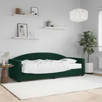 Tagesbett Mit Matratze Dunkelgrün 80x200 Cm Samt