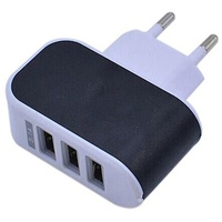 EU -Stecker 3.1A Triple USB Port Wall Home Travel AC Ladeadapter für iPhone iPad-Schwarz
