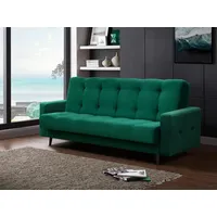 Beautysofa Schlafsofa Nancy BIS mit Schlaffunktion und Bettkasten grün