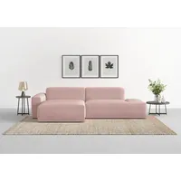 TRENDMANUFAKTUR Ecksofa TRENDMANUFAKTUR "Braga, mit hochwertigem Kaltschaum, L-Form, in Cord erhältlich" Sofas Gr. B/H/T: 275cm x 72cm x 160cm, Struktur fein JOIZ, Recamiere links, lila (flieder) modernes Sofa, Couch mit hohem Sitzkomfort, 27572160 cm (BHT)