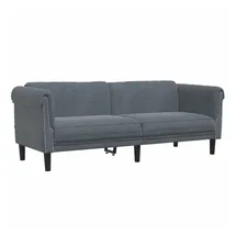 vidaXL Sofa 3-Sitzer Dunkelgrau Samt