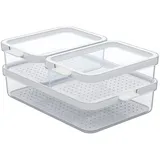 Rotho Frischhaltedosen-Set 3-tlg. CAUMA Transparent - Weiß
