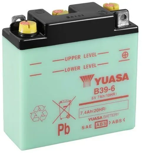 YUASA B39-6 Batterie ohne Säurepack