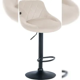 CLP 2er Set Barhocker Lazio Samt creme/schwarz