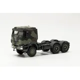 HERPA Iveco Trakker 6x6 Sattelzugmaschine Flecktarn „Bundeswehr, originalgetreu im Maßstab 1:87, Modell LKW für Diorama, Modellbau Sammlerstück, Deko Miniaturmodelle aus Kunststoff