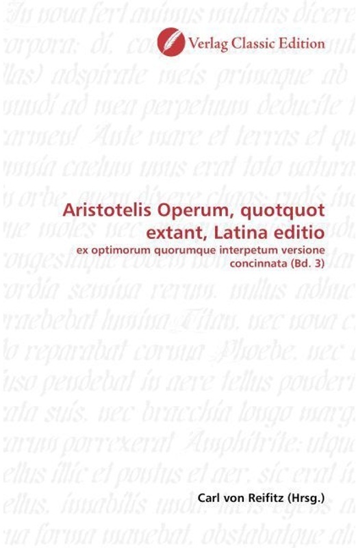 Aristotelis Operum  Quotquot Extant  Latina Editio  Kartoniert (TB)