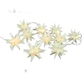 Buri Weihnachts-Lichterkette 3D-Sterne mit 10 LED Warmweiß Weihnachtssterne Deko