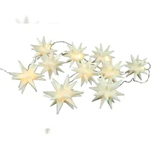 Buri Weihnachts-Lichterkette 3D-Sterne mit 10 LED Warmweiß Weihnachtssterne Deko