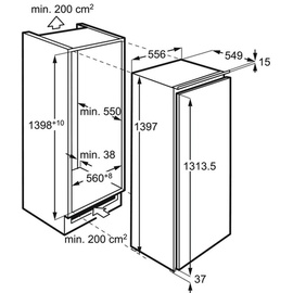 AEG SFE814D9ZC Einbaukühlschrank (187 l, 1398 mm hoch)