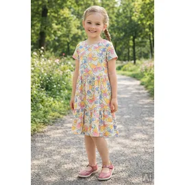 happy girls Sommerkleid HAPPY GIRLS, Mädchen, Gr. 110, EURO-Größen, beige, Stoff, 100% Baumwolle, normal, Kleider Sommerkleid