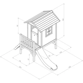 Axi Spielhaus Lodge XL grau/weiß C050.002.00