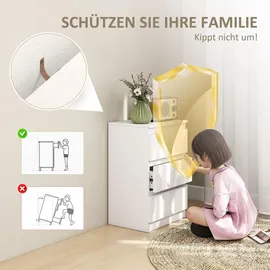 Homcom Nachtschrank 40 x 30 x 59,5 cm Weiß