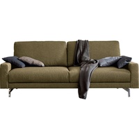 HÜLSTA sofa 3-Sitzer »hs.450«, Armlehne niedrig, Fuß chromfarben glänzend, Breite 204 cm grün