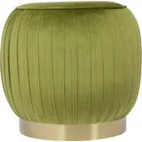 Kayoom »Hocker Lyla 125, Edler Touch durch goldenen Sockel, Samtbezug«, (1 St.), samtweich, gesteppte Ziernaht, Edelstahlsockel, Hochwertiger Samtbezug