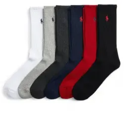 Polo Ralph Lauren für Herren. 449824809003 Packung mit 6 Paar einfarbigen Socken mehrfarbig (OSFA), Heimtextilien, Baumwolle