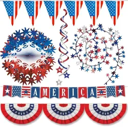 Partyset USA Party Deko Set Partyartikel Amerika Party Motto Dekoration blau weiß rot