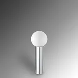 CMD Wegeleuchte Edelstahl 60 cm E27 inkl. Opalglas-Kugelschirm grau
