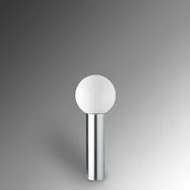 CMD Wegeleuchte Edelstahl 60 cm E27 inkl. Opalglas-Kugelschirm grau