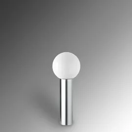 CMD Wegeleuchte Edelstahl 60 cm E27 inkl. Opalglas-Kugelschirm grau