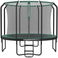 SONGMICS Gartentrampolin Ø 305/366 cm Trampolin, gepolstertes Gestell grün