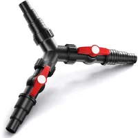 Wiltec Y-Verteiler 25/32/38 mm mit Stufentüllen und 2x Absperrhahn