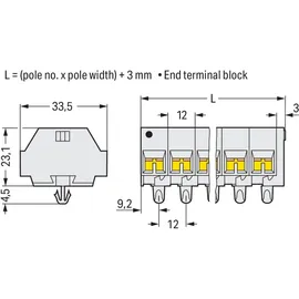 WAGO GmbH &amp; Co. KG 4-Leiter-Klemmenleiste 262-287