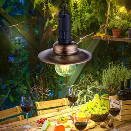 ETC Shop Außen Solar Hängelampe LED rost 2 St.