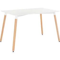 Esstisch PAROLI, weiß (weiß, buche, weiß), B:140cm H:76cm, Tische, Esstisch Rechteckiger Esstisch