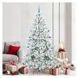 vidaXL Künstlicher klappbarer Weihnachtsbaum Weiß 210 cm