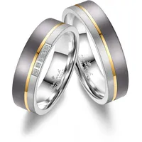 Verlobungsring MARRYA "Tantal Ringe Trauringe Eheringe Partnerringe" Fingerringe Gr. 62, Tantal, goldfarben (herren ring - silber gold) Damen