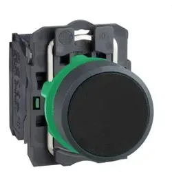 Schneider Electric XB5AA21 Drucktaster, Harmony XB5, Kunststoff, schwarz, unbeschriftet, 22mm, tastend, 1S