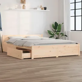 vidaXL Bett mit Schubladen 140 x 200 cm Braun