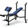 Verstellbare Hantelbank mit Beinstrecker und Preacher Curl Blau