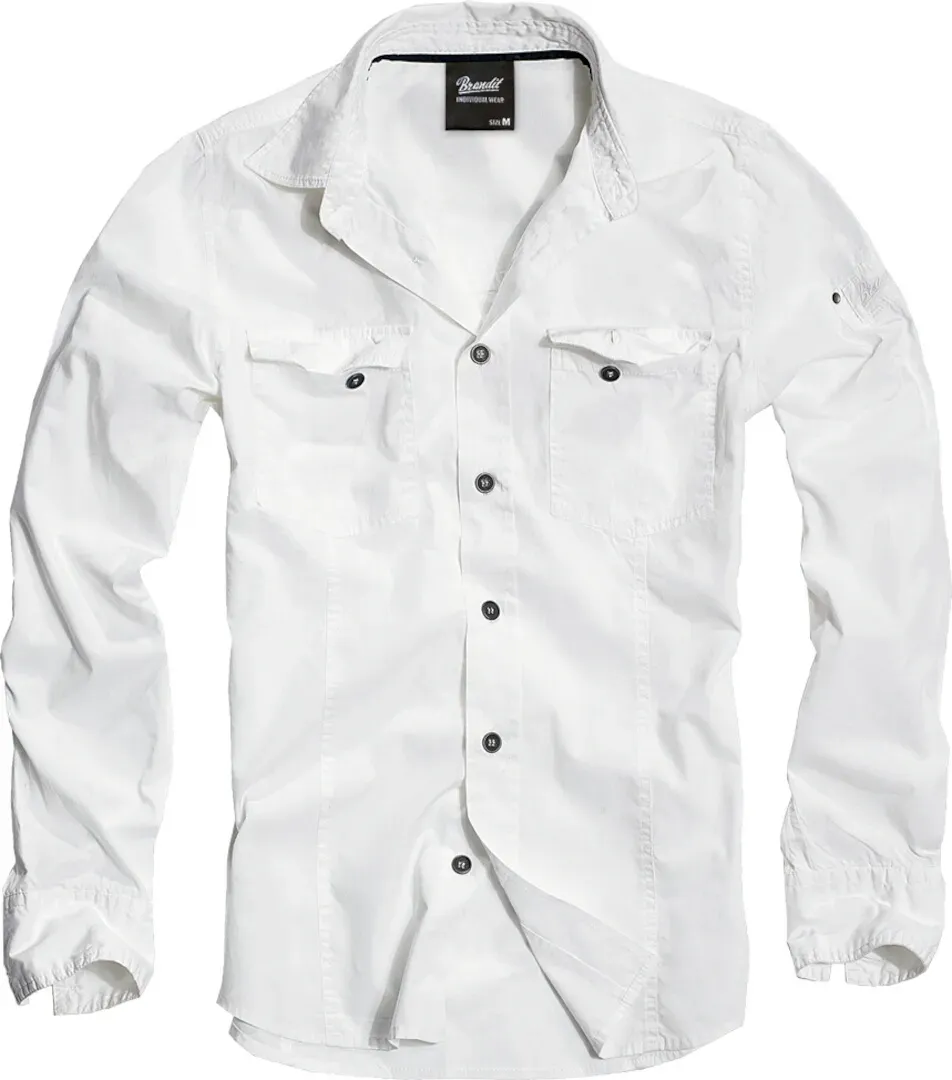 Brandit SlimFit Overhemd, wit, 2XL Voorman
