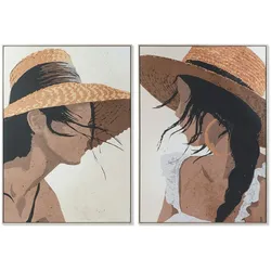 2-teiliges Wandbild-Set DKD Home Decor Hut Modern Beige/Orange, 104 x 143,5 cm