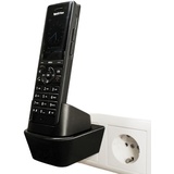 edaltec® Halterung für Fritz!Fon X6 AVM Fritz Fon DECT Steckdosen Wand-Halterung ohne Bohren Halter Schwarz