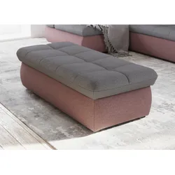 Polsterhocker DOMO COLLECTION "Moric", lila (beere, grau), B:136cm H:43cm T:64cm, 100% Polyester, Hocker, inklusive Stauraum