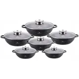 klönberg Topf-Set 12-tlg. 6 x niedriger Topf mit Steinbeschichtung