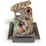 Lemodo Zimmerbrunnen Toskana, mediterraner Dekobrunnen für die Wohnung, Zierbrunnen mit LED Beleuchtung