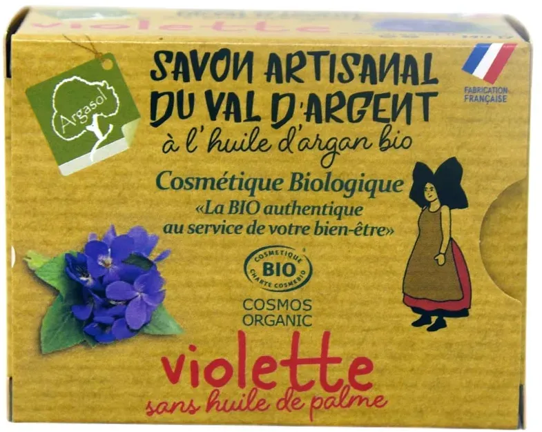 Argasol BIO-Violette Seife 140g – Handgemachte Naturseife, kaltverseift im Elsass