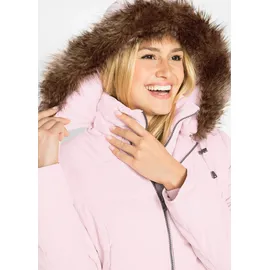 bonprix Steppjacke BONPRIX "Steppjacke mit Kapuze, gefüttert", Damen, Gr. 50, rosa (zartrosa), Web, Obermaterial: 88% Polyester, 12% Polyamid. Futter: 100% Polyester. Füllung: 100% Polyester, kontrastfarbene Details, unifarben, regular fit ca.