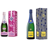 Pommery Brut Rose Champagner mit Geschenkverpackung (1 x 0,75 l) & Champagne Monopole Heidsieck Blue Top Brut mit Geschenkverpackung (1 x 0,75 l)